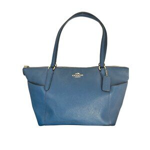 Coach Leather Tote Handbag in Blue